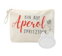 Aperol Spritz, borsa regalo per cosmetici con specchio per il trasporto, Aperol Spritz, borsa per il trucco, borsa da tour, borsa da pasticceria, Aperol Spritz, regalo per adulti, amanti del cocktail