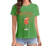 Aperol Spritz, maglietta da uomo da donna, creativa, con scritta Aperol, divertente design Aperol, retrò, minimalista per il tempo libero per Carnevale e serate aperitive, verde chiaro, L