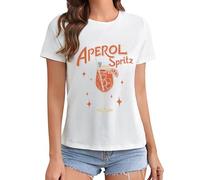 Aperol Spritz, maglietta da uomo, divertente design Aperol, maglietta a maniche corte, da donna, per Carnevale, stile minimalista, per serate aperitive e Carnevale, bianco, L