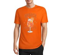 Aperol Spritz Shirt Uomo - Aperol Spritz Tee - Maglietta da donna creativa con scritta Aperol, design retrò e minimalismo, perfetta per gli amanti dell'aperitivo, Arancione medio, S