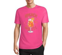 Aperol Spritz Shirt Uomo - Aperol Spritz Tee - Maglietta da donna creativa con scritta Aperol, design retrò e minimalismo, perfetta per gli amanti dell'aperitivo, Magenta, S