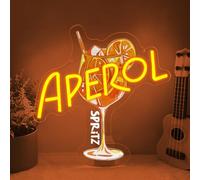 Aperol Spritz - Targa a LED per cocktail, decorazione da parete per casa, bar, camera da letto, club, feste, pub, ristorante, negozio, Holy Aperoli, insegna al neon per uomini e donne alimentato USB