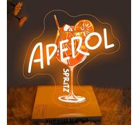 Aperol Spritz - Targhe al neon per decorazione da parete, cocktail arancione, targhe con luce LED per casa, bar, cucina, rifugio maschile, camera da letto, pub, festa, decorazione da soggiorno