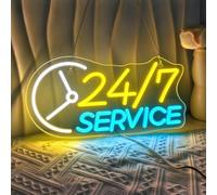 Aperto 24 ore segno al neon, USB Powered Dimmable LED segno chiaro al neon | Decorazione artistica da parete aperta per negozio, cartello aperto al neon per vetrine, bar, club, caffetterie, ristoranti