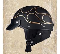 Aperto Casco Moto per Adulto, retrò Caschi Jet Unisex Uomo Donna, DOT ECE Omologato Mezzo Casco Scodella da Motociclista, Chopper Cruiser Scooter Vintage Portatile Casco