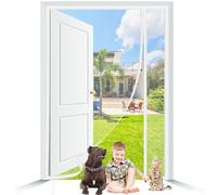 Apertura Laterale Zanzariera Porta 95x260cm Bianco con Sigillatura Automatica Nessuna Perforazione per Soggiorno Camera da Letto Patio Facile Da Installare