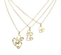 Apeso - Collana con iniziale a cuore personalizzata per donna, in argento Sterling 925, con nome e cuori a incastro stratificati, gioiello romantico da regalare a mamma, moglie, fidanzata