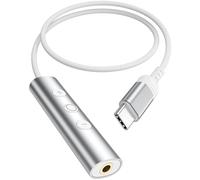 APETOO Adattatore da USB C a 3,5 mm con controllo in linea, dongle HiFi DAC | Cavo di controllo del volume da tipo C a Aux per iPhone 17 16 15/iPad Pro per Samsung Galaxy S26 Ultra S25 FE Pixel 10 9 8