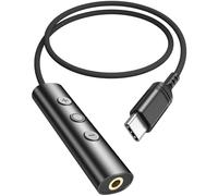 APETOO Adattatore da USB C a 3,5 mm con controllo in linea, dongle HiFi DAC | Cavo di controllo del volume da tipo C a Aux per iPhone 17 16 15/iPad Pro per Samsung Galaxy S26 Ultra S25 FE Pixel 10 9 8