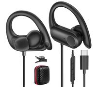 APETOO Cuffie USB C con microfono e controllo del volume, auricolari cablati per allenamento di tipo C, stereo Hi-Fi, auricolari sportivi in-ear per iPhone 17, 16, 15, Samsung, Google Chromebook per