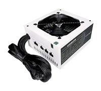 Apevia ATX-ES600-WH Essence 600W ATX - Alimentatore da gioco semi-modulare con ventola nera da 120 mm controllata automaticamente, interruttore 115/230V, tutte le protezioni, involucro bianco