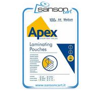 Fellowes 6003501 Pouches a Finitura Lucida Apex, Formato A4, 125 Micron, Confezione da 100 Pezzi