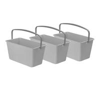 Apex 3x Secchio Rettangolare 15 Litri - Extra Lungo per Attrezzi fino a 40 cm, Plastica di Alta Qualità, 44 x 26 x 22 cm