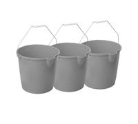Apex 3x Secchio Tondo Multiuso 10 Litri - Plastica Leggera e Resistente - Manico in Ferro - Uso Domestico e Professionale - 30x30x24 cm