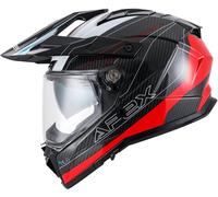 Apex AC500 Carbon Sahara, casco avventura XXL female Nero/Rosso/Bianco/Blu