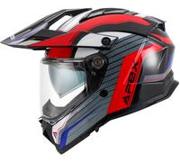 Apex AT300 Everest, casco avventura M female Nero/Grigio/Rosso/Bianco/Blu