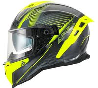 Apex FI200 Madrid, casco integrale XS female Nero/Grigio/Giallo Fluo