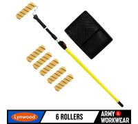 Apex Pittura Set 6 Manica Roller Con Palo di Estensione & Vassoio Emulsione