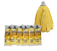 Apex Set 6 Mop Microfibra con Paracolpi in Gomma - Lavapavimenti Professionale da 165g - Ideale per Parquet e Superfici Delicate - Attacco Universale - Alta Assorbenza