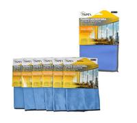 Apex Set 6 Panni Microfibra Vetri - Senza Aloni e Pelucchi - Ideali per Specchi, Acciaio Inox e Superfici Delicate - Lavabili - 40x30 cm