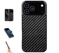 Apexcarbon Forged Carbon Fiber Phone Case for iPhone 17 Pro Max, for iPhone 17 Pro Max Case Aramid, All-Inclusive Magnetic Wireless Charging Anti-Fall Protective (Black1,for iPhone 17 Promax)