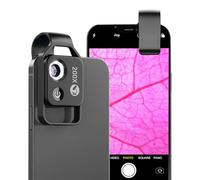 APEXEL 200X Mini microscopio per smartphone, microscopio per smartphone, Explore Micworld con smartphone Microscope, nero