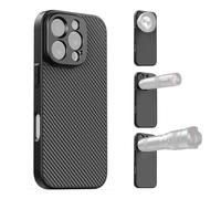 APEXEL Custodia per Telefono con Obiettivo Filettato da 17 mm Compatibile con iPhone 16 Pro, Compatibile con Tutti gli Obiettivi Teleobiettivo e Macro, Passo 0,75 mm, Custodia per Telefono Nera