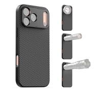 APEXEL Custodia per Telefono con Obiettivo Filettato da 17 mm Compatibile con iPhone 17 Pro Max, Compatibile con Tutti gli Obiettivi Teleobiettivo e Macro, Passo 0,75 mm, Custodia per Telefono Nera