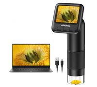 APEXEL Microscope Tascabile per Bambini, Microscopio Portatile con microscope Slides 800X Dermatoscopio Professionale USB Microscope Camera con schermo LC