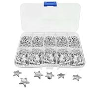 APGLSXY 100 Pezzi Pratico Ferro Stella Rivetti Portatile Gioielli Fare Set Struttura del Metallo Adatto per la Progettazione di Gioielli Uso Rivetti Stella Fare