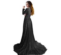 APGLSXY Abito aderente in tessuto elasticizzato a maniche lunghe per maternità, da sera, per donne incinte, perfetto per foto e feste, elegante serata di maternità, Nero , M