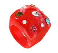 APGLSXY Anelli a forma di piegatura unici materiali leggeri decorati accessori per feste con strass brillanti anelli impreziositi da cristalli, One Size, come descritto, come descritto