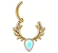 APGLSXY Anelli per naso multifunzionali a forma di corno di cervo design senza cuciture comodo da indossare piercing per il corpo gioielli accessori alla moda cerchio
