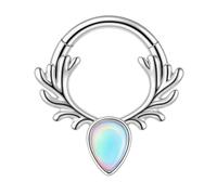 APGLSXY Anelli per naso multifunzionali a forma di corno di cervo design senza cuciture comodo da indossare piercing per il corpo gioielli accessori alla moda cerchio, One Size, come descritto, come