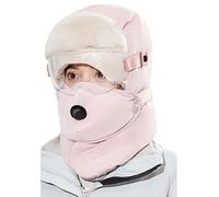 APGLSXY Cappello da cacciatore ispessito con paraorecchie con copertura per il viso e occhiali per il freddo, cappello da equitazione invernale con paraorecchie per attività all'aperto per il clima