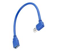 APGLSXY Cavo di prolunga USB da maschio a femmina da 30 cm con spina laterale curva, cavo USB-a blu per accesso alla porta dello spazio stretto quotidiano
