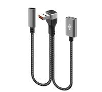 APGLSXY Cavo splitter USB ad angolo retto per sincronizzazione dati e ricarica rapida per tastiera del computer Lettore di schede U Disk Cavo USB Y con porte di ricarica