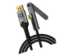 APGLSXY DOONJIEY, Cavo USB C DisplayPort con supporto pieghevole, cavo video intrecciato 8K da 2 m per mirroring dello schermo, visualizzazione da scrivania e uscita display esterno
