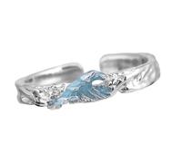 APGLSXY Simbolico Love Anelli in rame per coppie, design con montagna e mare, misura regolabile, accessorio per le dita, per anniversario