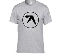 Aphex Twin t-shirt da uomo divertente danza rave, musica Electronicas Tee Top, T-shirt Sport Grigio Stampa Nera, L