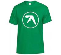 Aphex Twin t-shirt da uomo divertente danza rave, musica Electronicas Tee Top, T-shirt Verde Irlandese Stampa Bianca, M