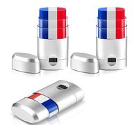 Aphohome 3 bastoncini neri rossi bianchi e blu, vernice per il viso con bandiera della Coppa del Mondo, vernice per occhi sportiva sfumabile, compatibile con accessori del 4 luglio e trucco per il