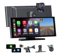 aphqua Display CarPlay da 10,26" - Apple CarPlay e Android Auto wireless, Dash Cam 4K + telecamera posteriore 1080p, Bluetooth, controllo vocale Siri, 64 GB, SuperLink e AirPlay