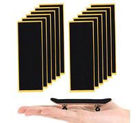 Aphrordity 12 nastri antiscivolo in gommapiuma, 11 x 4 cm, per dita e skateboard da un lato appiccicoso per fingerboard o pattinaggio con dita, migliore nastro antiscivolo in gommapiuma. Nero