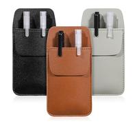 Aphumedc 3 custodie protettive tascabili in pelle sintetica resistente, organizer per camicie, cappotti da laboratorio, pantaloni, multiuso, per penne, puntatori, matite e appunti (nero, grigio
