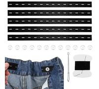 Aphumedc 6 pezzi regolabile elastico Jean Waist Tightener Strumento, stringendo la vita per pantaloni da donna e bambini, pantaloni estensore vita, pantaloni con 12 bottoni, 1 kit da cucito e 1 gancio