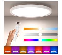 Aphyni Plafoniera LED Soffitto 33W Ø40cm,Dimmerabile 3000K-6500K Lampada LED Soffitto RGB,Controllo Remoto e Controllo Tramite App Mobile,Plafoniera per Camere da Letto,Soggiorno