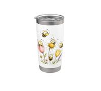 Apicoltore Acquarello Apicoltura Apicoltura Floreale Apicoltore Bicchiere termico in acciaio inox doppia parete