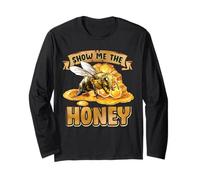 Apicoltori Fun Show Me The Honey Pun Save Bees Apicoltura Maglia a Manica