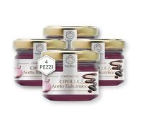 Apicoltura Casentinese, Composta di Cipolle e Aceto Balsamico, Linea Gourmet, 4 Vasetti da 65 g